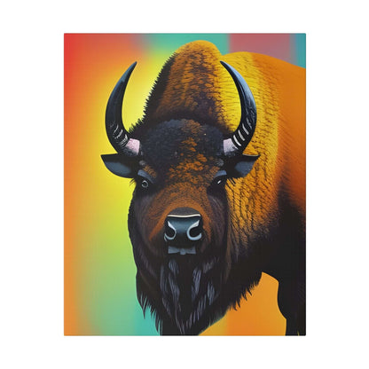 Colourful Buffalo Canvas Wall Art - Bold Premium Wall Decor Canvas JSCHAFFA.com