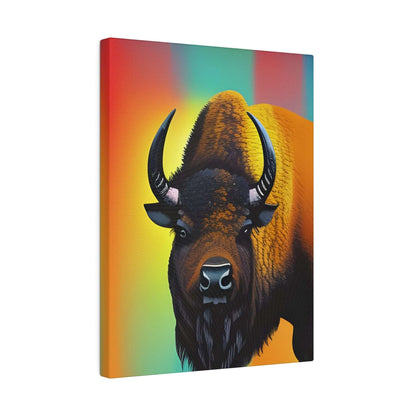 Colourful Buffalo Canvas Wall Art - Bold Premium Wall Decor Canvas JSCHAFFA.com