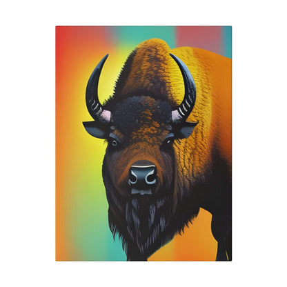 Colourful Buffalo Canvas Wall Art - Bold Premium Wall Decor Canvas JSCHAFFA.com