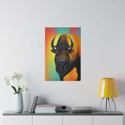 Colourful Buffalo Canvas Wall Art - Bold Premium Wall Decor Canvas JSCHAFFA.com