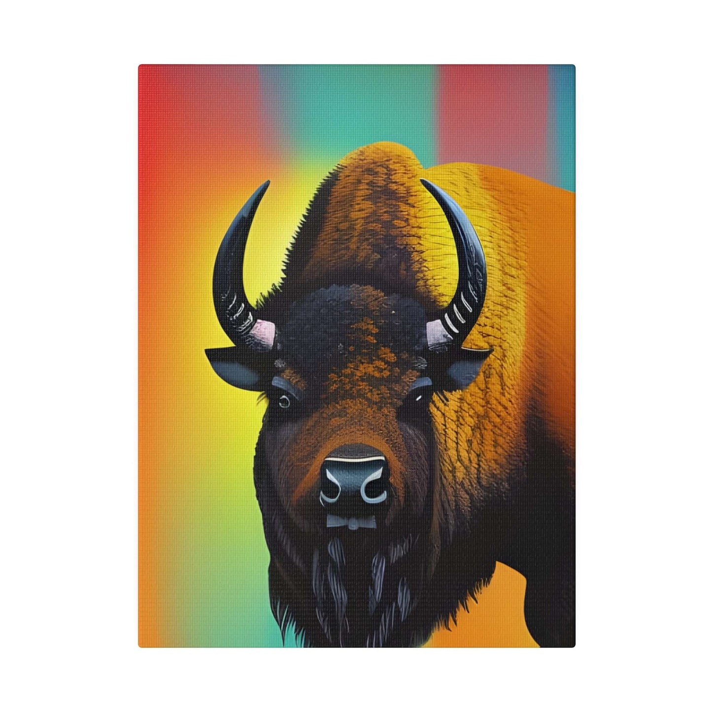 Colourful Buffalo Canvas Wall Art - Bold Premium Wall Decor Canvas JSCHAFFA.com