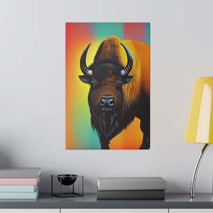 Colourful Buffalo Canvas Wall Art - Bold Premium Wall Decor Canvas JSCHAFFA.com