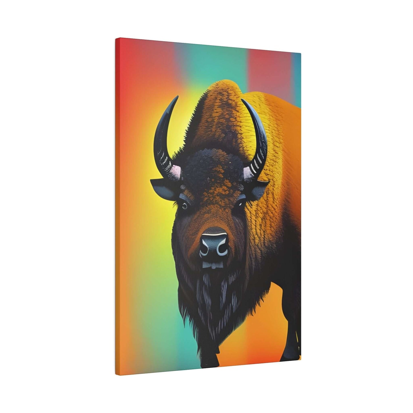 Colourful Buffalo Canvas Wall Art - Bold Premium Wall Decor Canvas JSCHAFFA.com