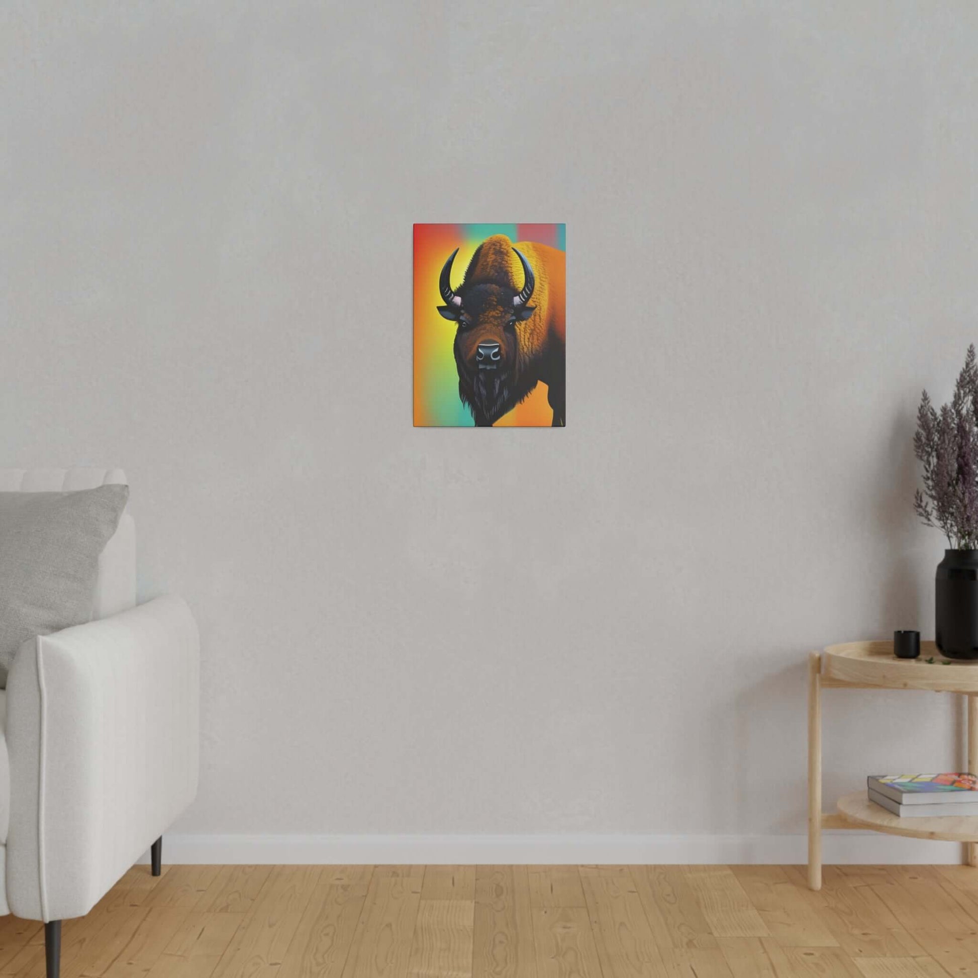 Colourful Buffalo Canvas Wall Art - Bold Premium Wall Decor Canvas JSCHAFFA.com