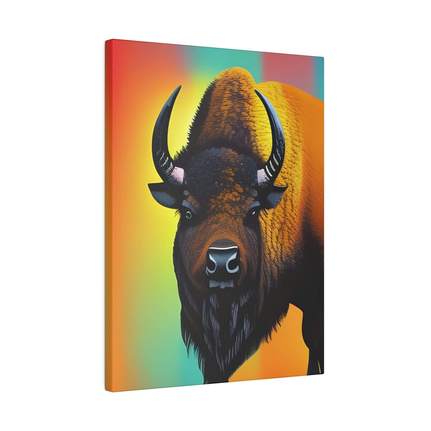 Colourful Buffalo Canvas Wall Art - Bold Premium Wall Decor Canvas JSCHAFFA.com