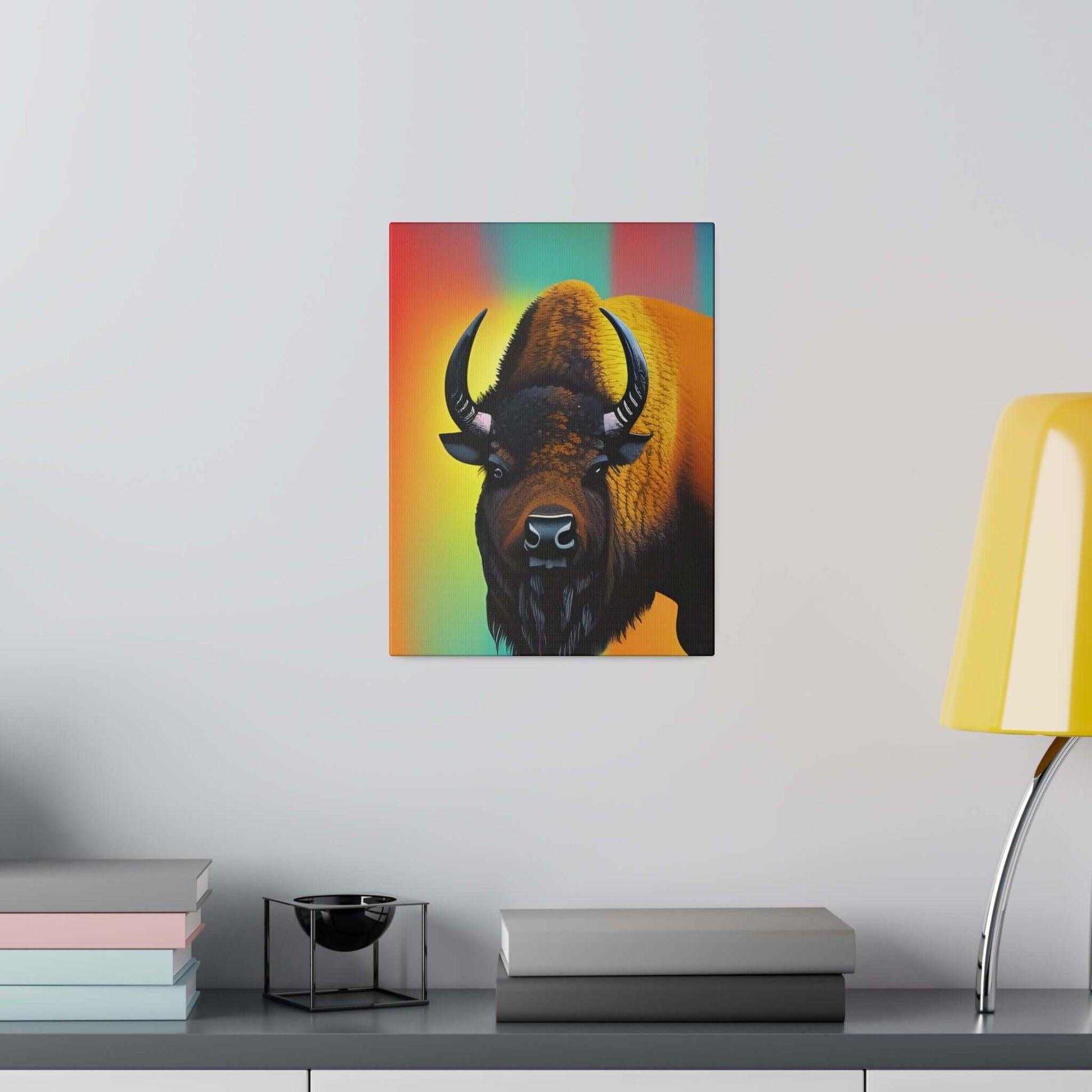 Colourful Buffalo Canvas Wall Art - Bold Premium Wall Decor Canvas JSCHAFFA.com