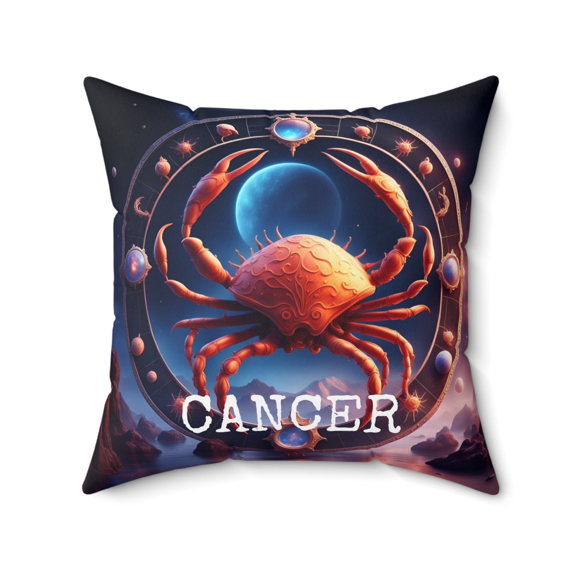 Cancer Horoscope Astrology Square Throw Pillow Home Decor JSCHAFFA.com