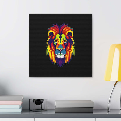 Colourful Lion face Polyester Canvas Canvas JSCHAFFA.com