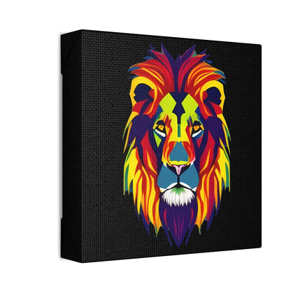 Colourful Lion face Polyester Canvas Canvas JSCHAFFA.com