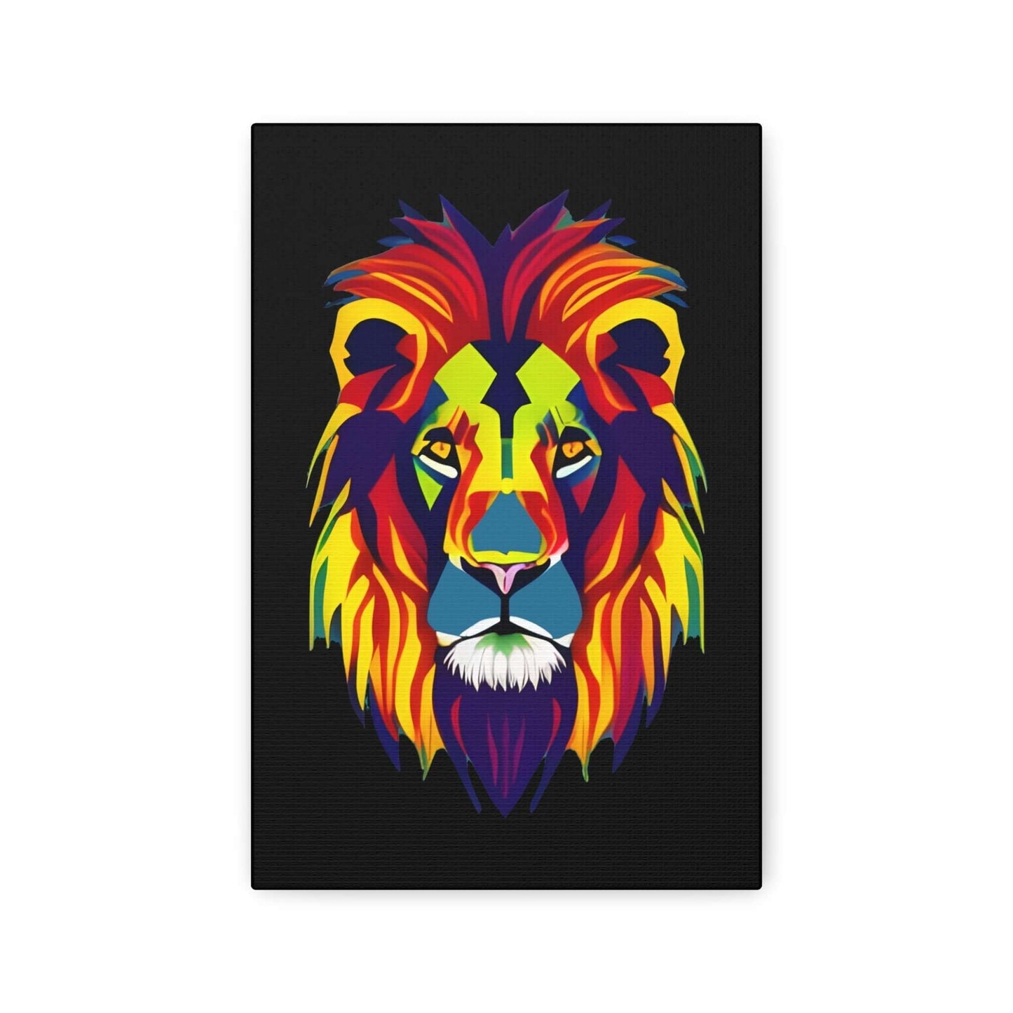 Colourful Lion face Polyester Canvas Canvas JSCHAFFA.com