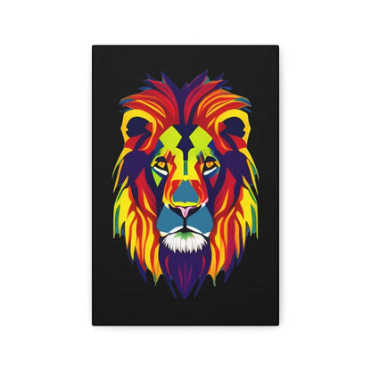 Colourful Lion face Polyester Canvas Canvas JSCHAFFA.com