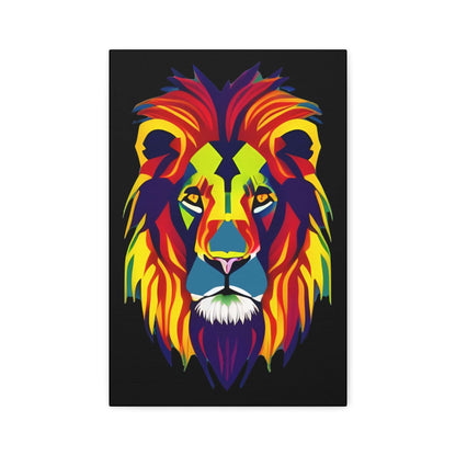 Colourful Lion face Polyester Canvas Canvas JSCHAFFA.com