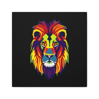 Colourful Lion face Polyester Canvas Canvas JSCHAFFA.com