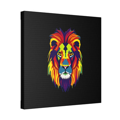 Colourful Lion face Polyester Canvas Canvas JSCHAFFA.com