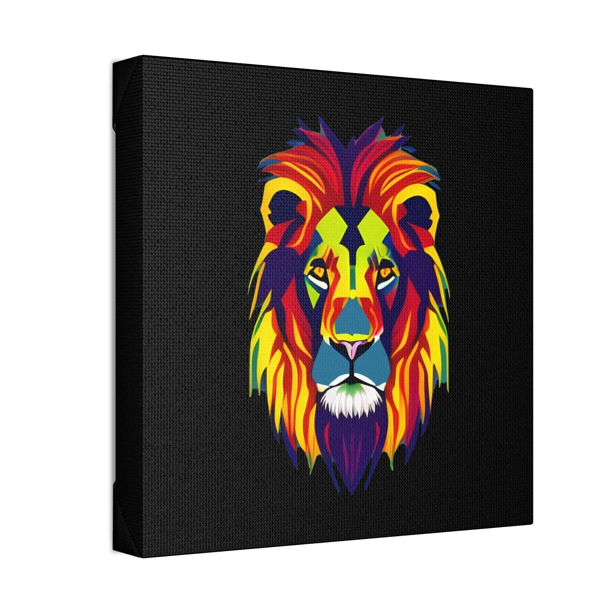 Colourful Lion face Polyester Canvas Canvas JSCHAFFA.com