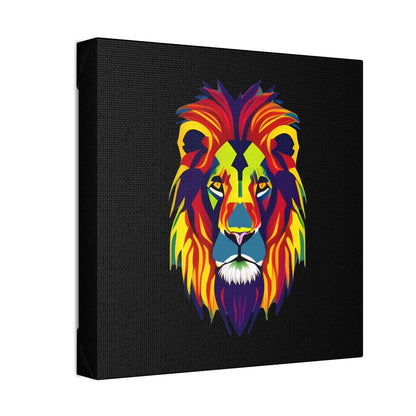 Colourful Lion face Polyester Canvas Canvas JSCHAFFA.com