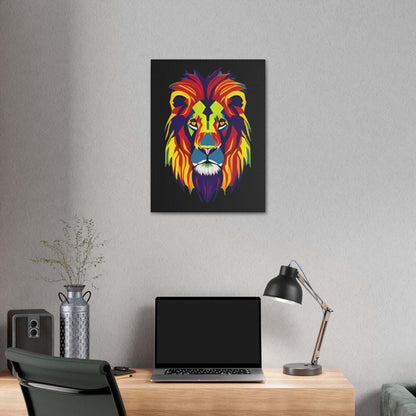 Colourful Lion face Polyester Canvas Canvas JSCHAFFA.com