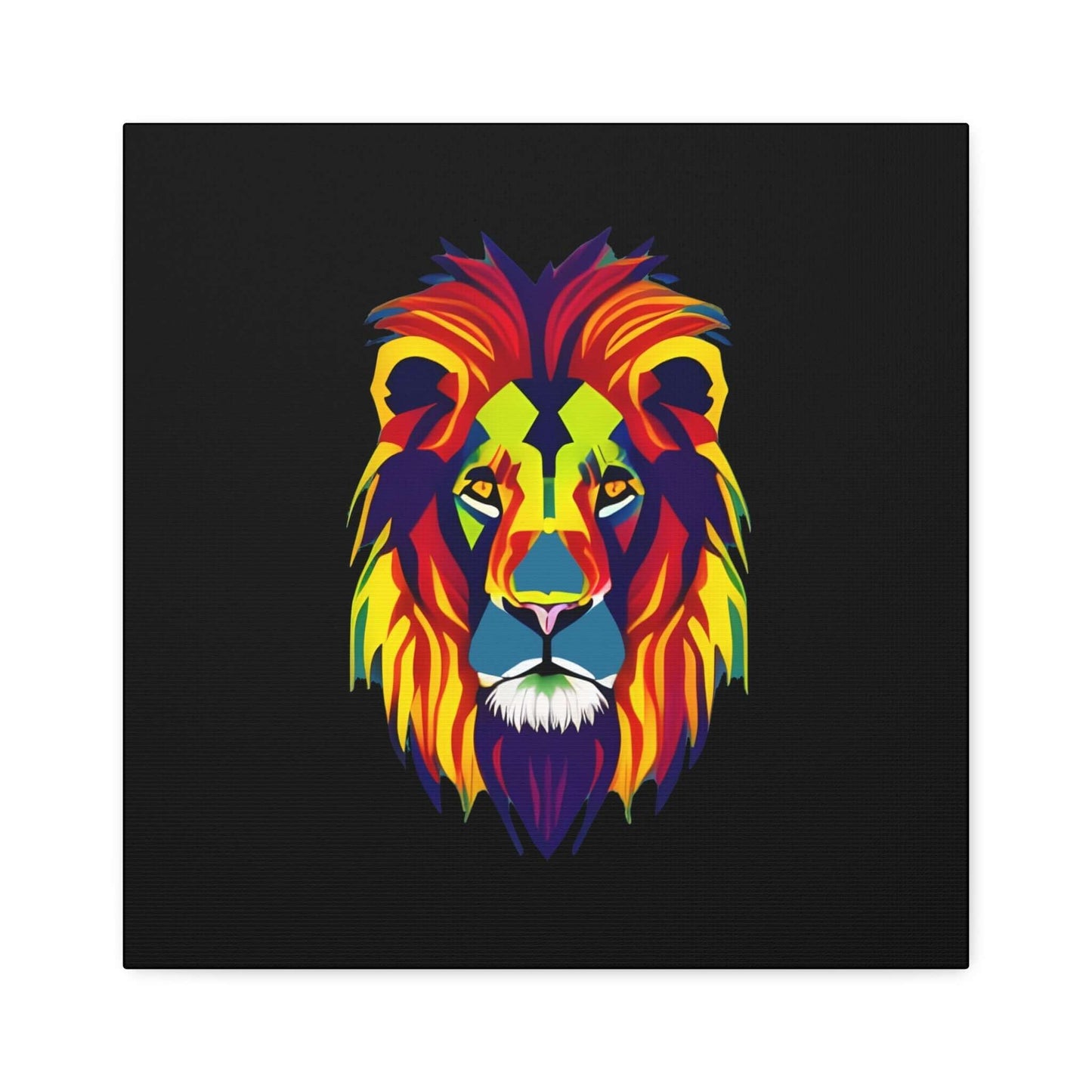 Colourful Lion face Polyester Canvas Canvas JSCHAFFA.com