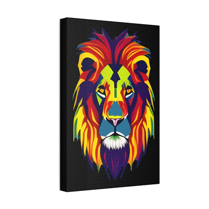 Colourful Lion face Polyester Canvas Canvas JSCHAFFA.com