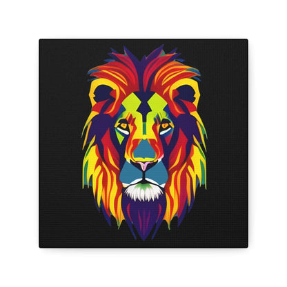 Colourful Lion face Polyester Canvas Canvas JSCHAFFA.com