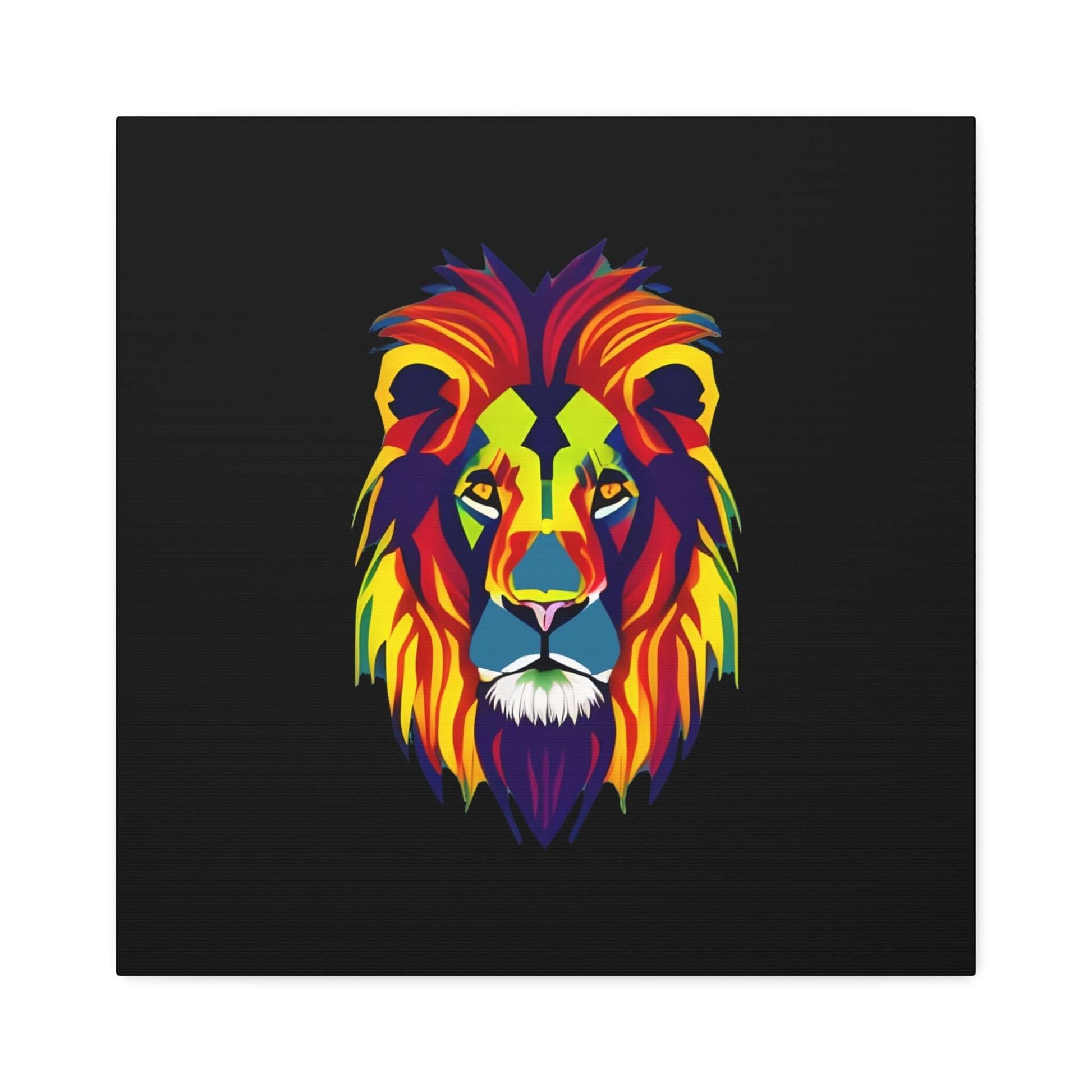 Colourful Lion face Polyester Canvas Canvas JSCHAFFA.com