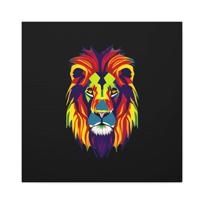 Colourful Lion face Polyester Canvas Canvas JSCHAFFA.com