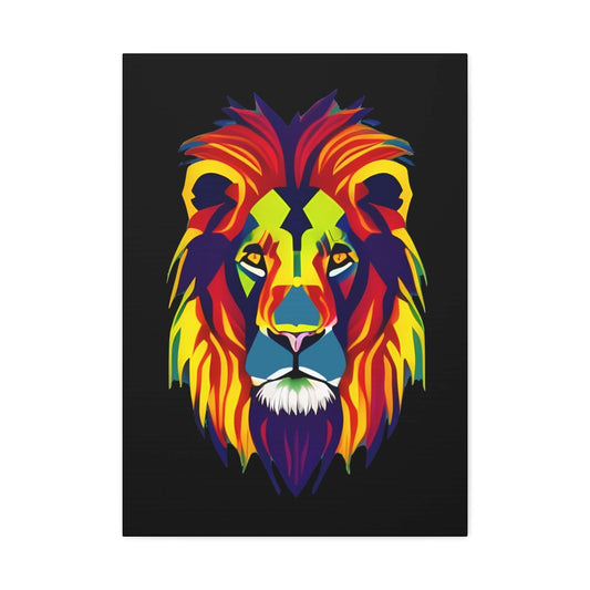 Colourful Lion face Polyester Canvas Canvas JSCHAFFA.com