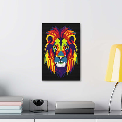 Colourful Lion face Polyester Canvas Canvas JSCHAFFA.com