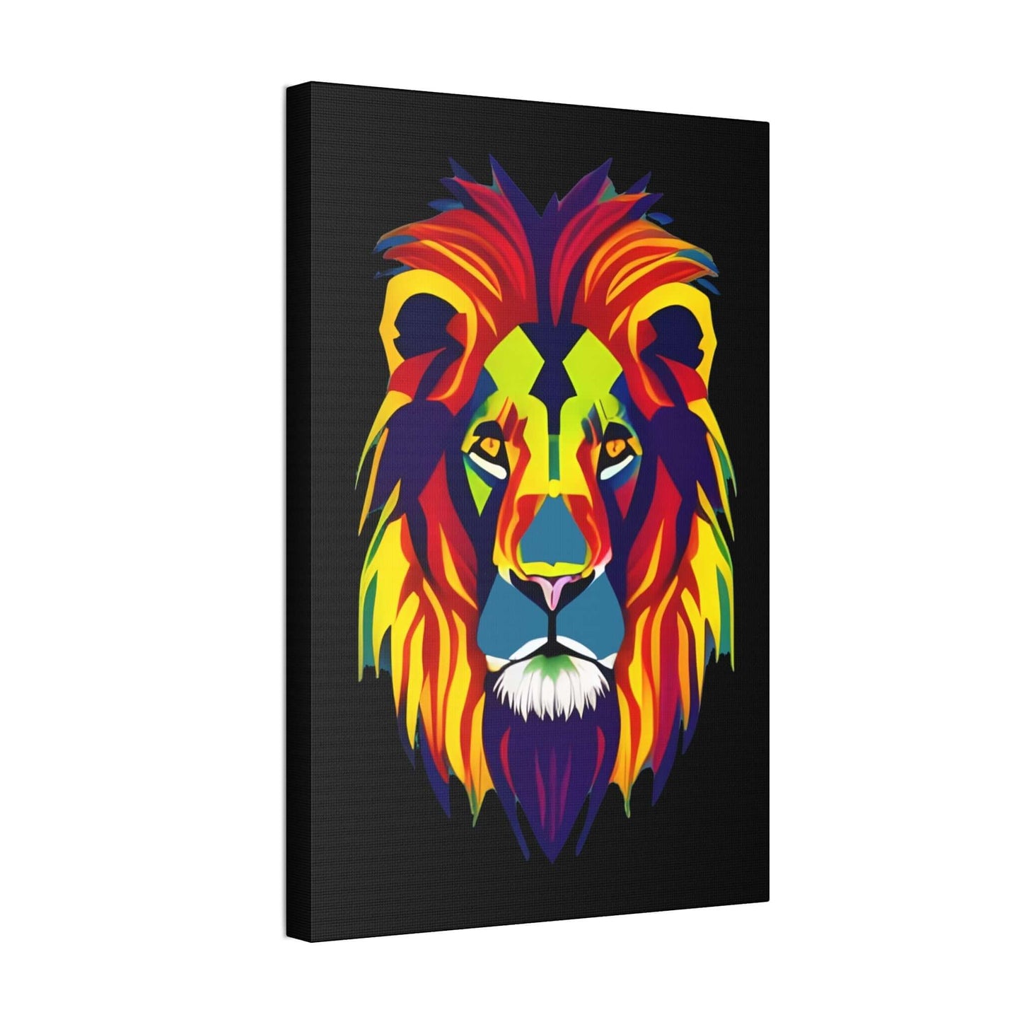 Colourful Lion face Polyester Canvas Canvas JSCHAFFA.com