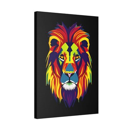 Colourful Lion face Polyester Canvas Canvas JSCHAFFA.com