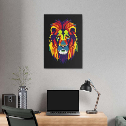 Colourful Lion face Polyester Canvas Canvas JSCHAFFA.com