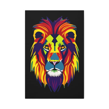 Colourful Lion face Polyester Canvas Canvas JSCHAFFA.com