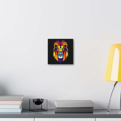 Colourful Lion face Polyester Canvas Canvas JSCHAFFA.com