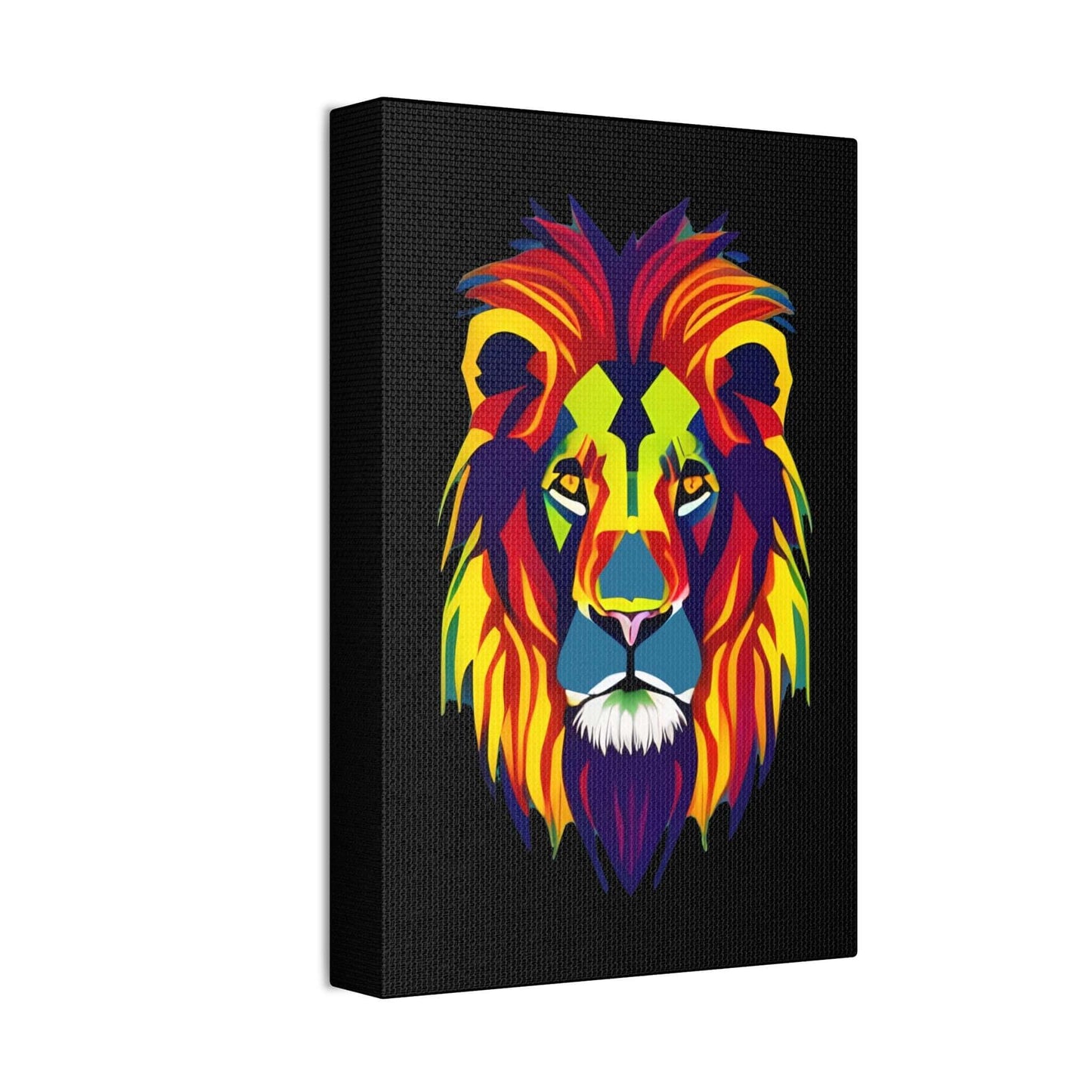 Colourful Lion face Polyester Canvas Canvas JSCHAFFA.com