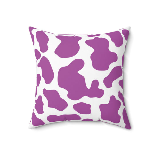 Cow print Purple Square Throw pillow Home Decor JSCHAFFA.com