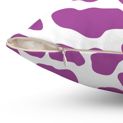 Cow print Purple Square Throw pillow Home Decor JSCHAFFA.com