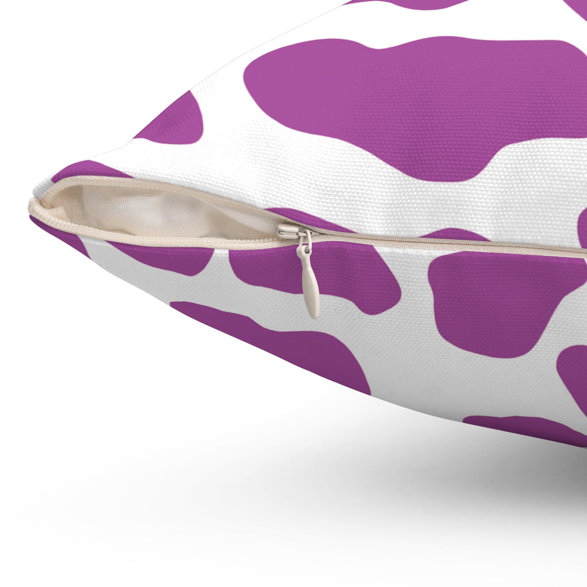 Cow print Purple Square Throw pillow Home Decor JSCHAFFA.com