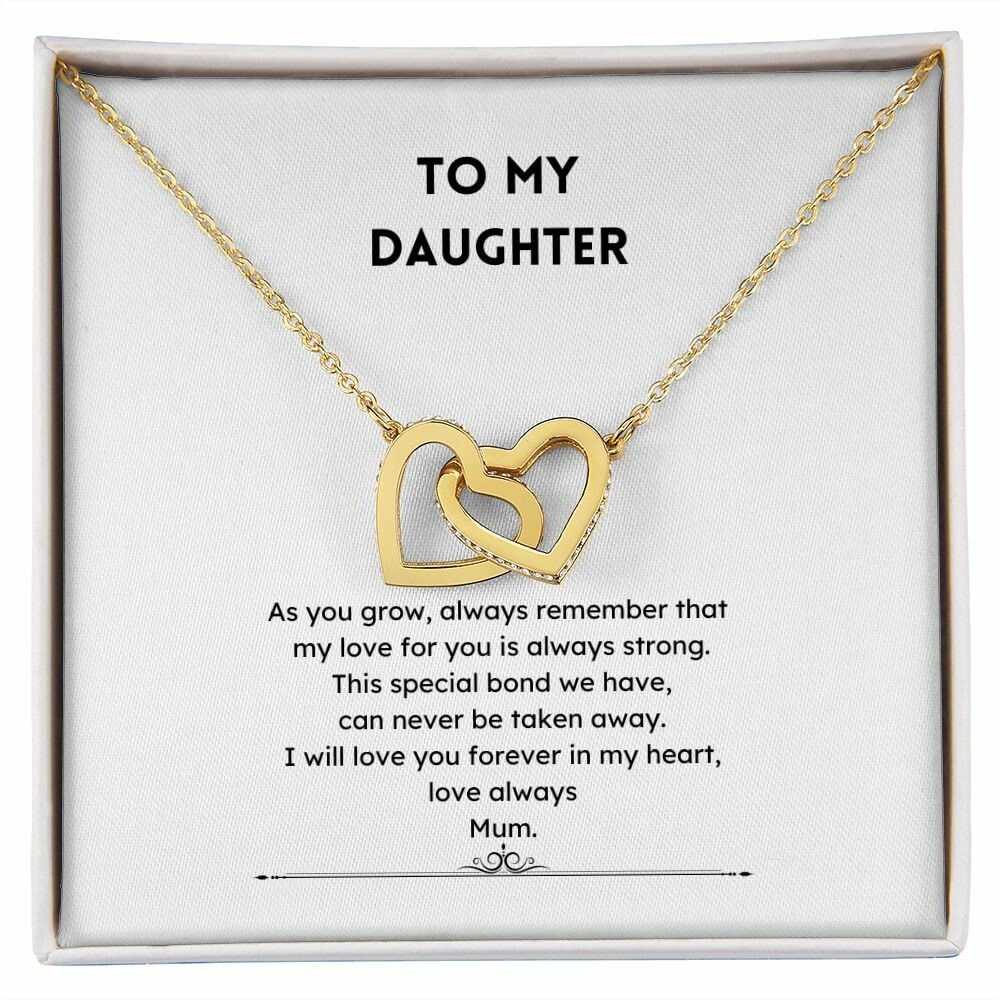 Daughter Love interconnecting heart Necklace Jewelry JSCHAFFA.com