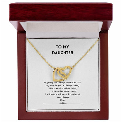 Daughter Love interconnecting heart Necklace Jewelry JSCHAFFA.com