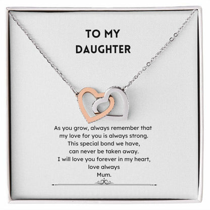 Daughter Love interconnecting heart Necklace Jewelry JSCHAFFA.com