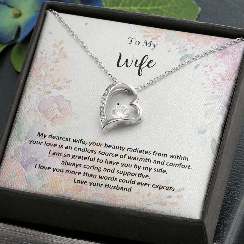 Dearest Wife Forever Love Necklace white gold or yellow gold Jewelry JSCHAFFA.com