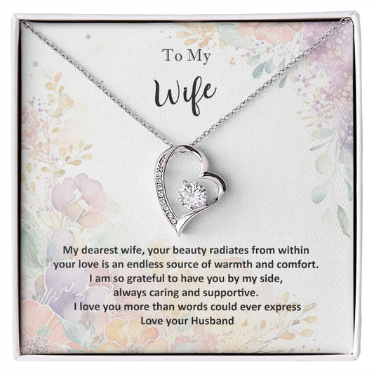 Dearest Wife Forever Love Necklace white gold or yellow gold Jewelry JSCHAFFA.com