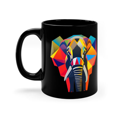 Elephant Black ceramic coffee mug 11oz Mug JSCHAFFA.com