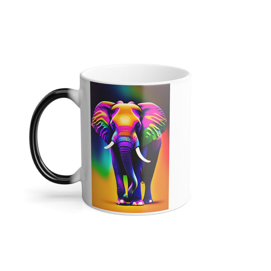 Elephant Colour Morphing (Black to photo) Mug, 11oz Mug JSCHAFFA.com