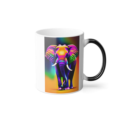 Elephant Colour Morphing (Black to photo) Mug, 11oz Mug JSCHAFFA.com