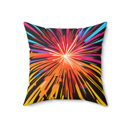 Firework Square Throw Pillow Home Decor JSCHAFFA.com