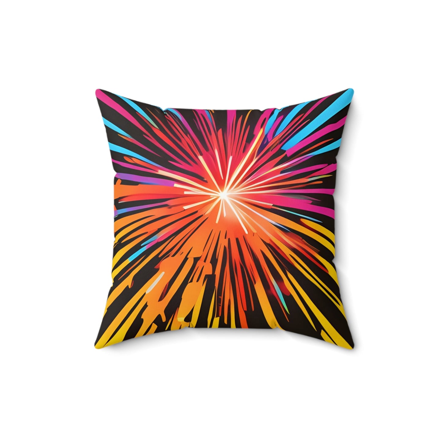 Firework Square Throw Pillow Home Decor JSCHAFFA.com