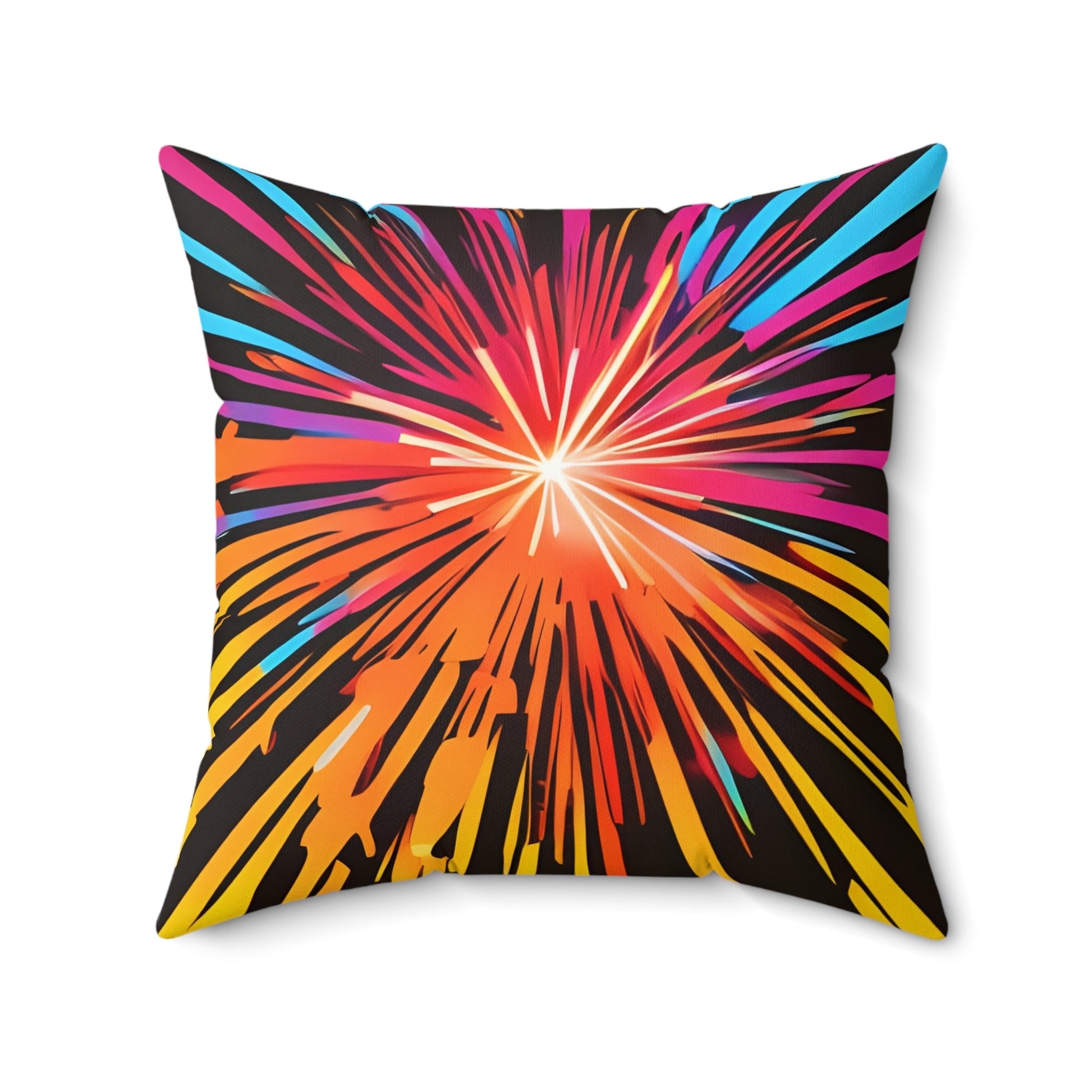 Firework Square Throw Pillow Home Decor JSCHAFFA.com