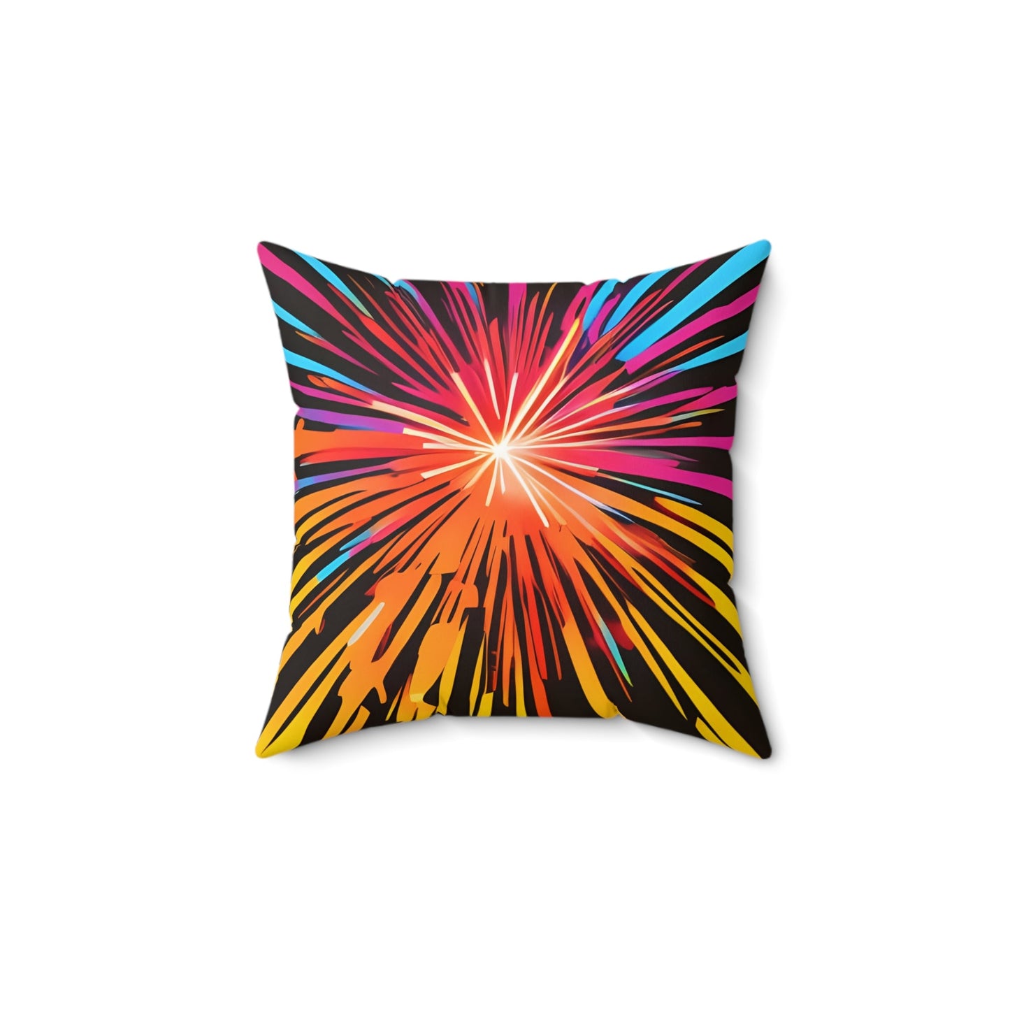 Firework Square Throw Pillow Home Decor JSCHAFFA.com