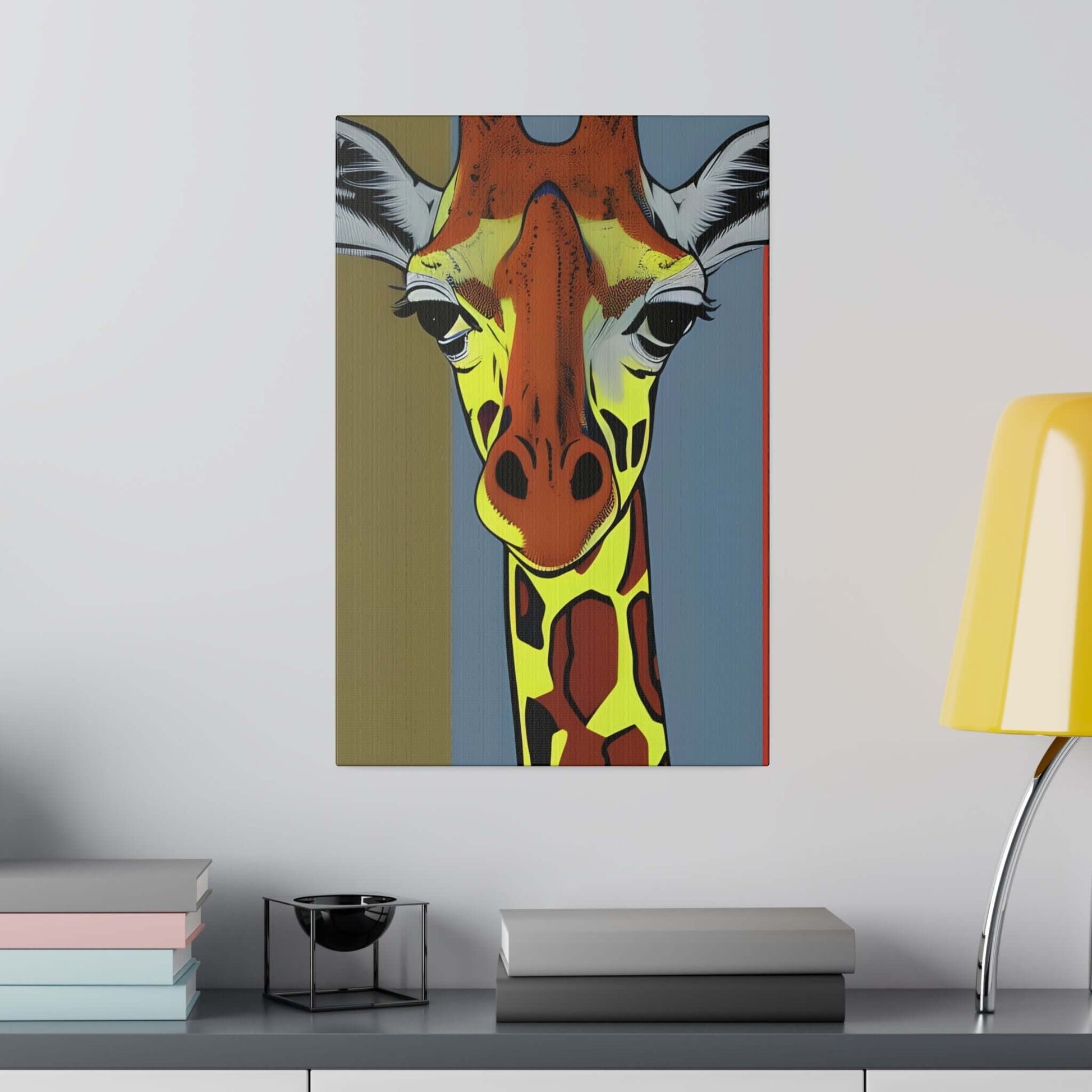 Vibrant Safari: Colourful Giraffe Canvas Print - Bold Wildlife Wall Art Canvas JSCHAFFA.com